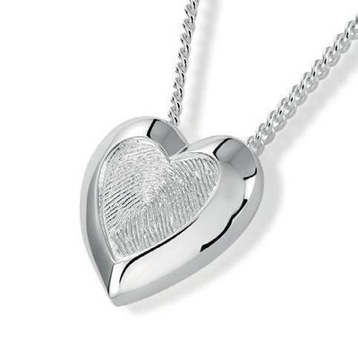 Heart Pendant with Chamber and Fingerprint
