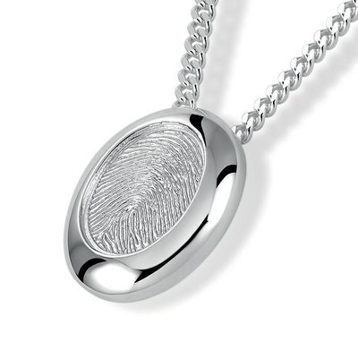Oval Pendant with Chamber and Fingerprint