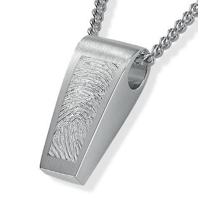 Tapered Pendant with Chamber and Fingerprint