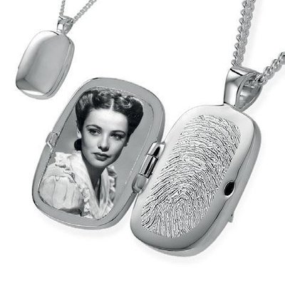 Engraved Oval Locket with Chamber