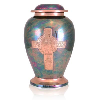 Gleaming Cross Brass Urn